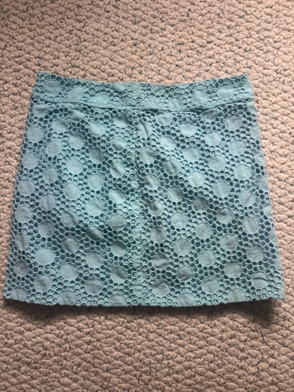 Vineyard Vines Aqua Blue Lace Circle Mini Skirt